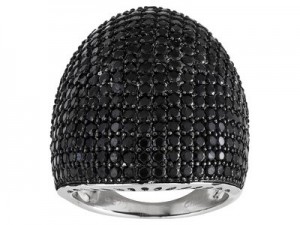 black spinel dome ring